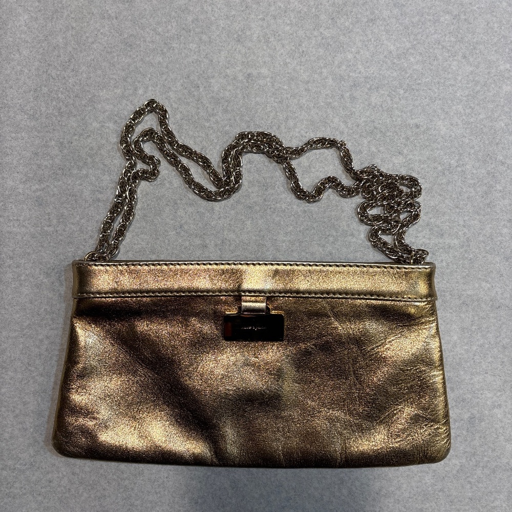 Kate Spade Gold Clutch with Chain Strap